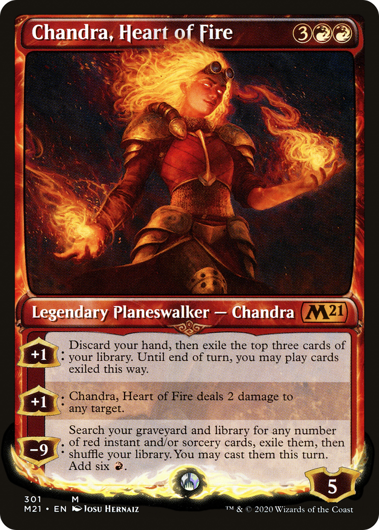 Image of Chandra, Heart of Fire (Showcase) (M21-301) - Core Set 2021: (Showcase) Foil