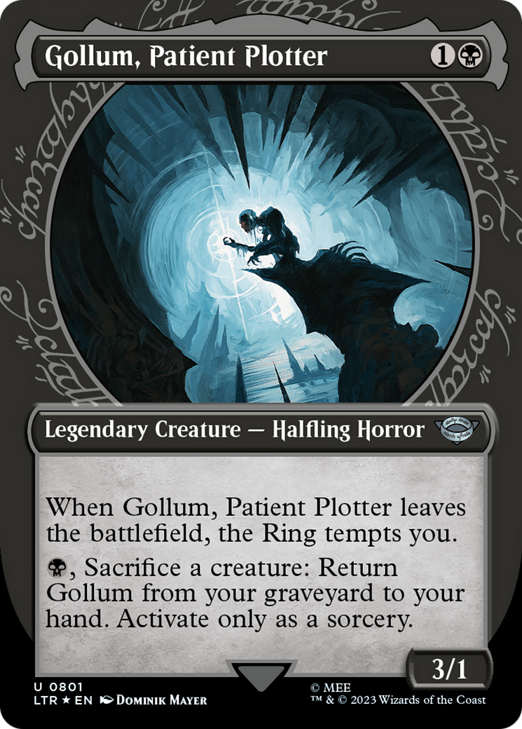Image of Gollum, Patient Plotter (Showcase) (Surge Foil) (LTR-801) - The Lord of the Rings: Tales of Middle-earth: (Showcase) (Borderless) Foil
