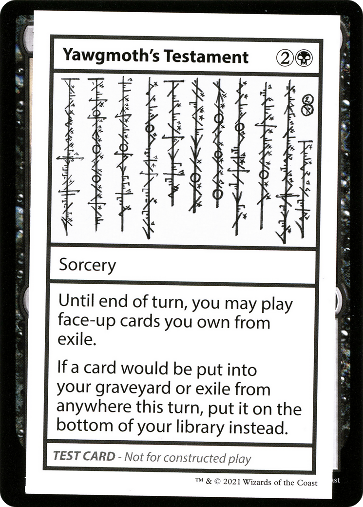 Image of Yawgmoth's Testament (No PW Symbol) (CMB1-) - Mystery Booster Playtest Cards 2021