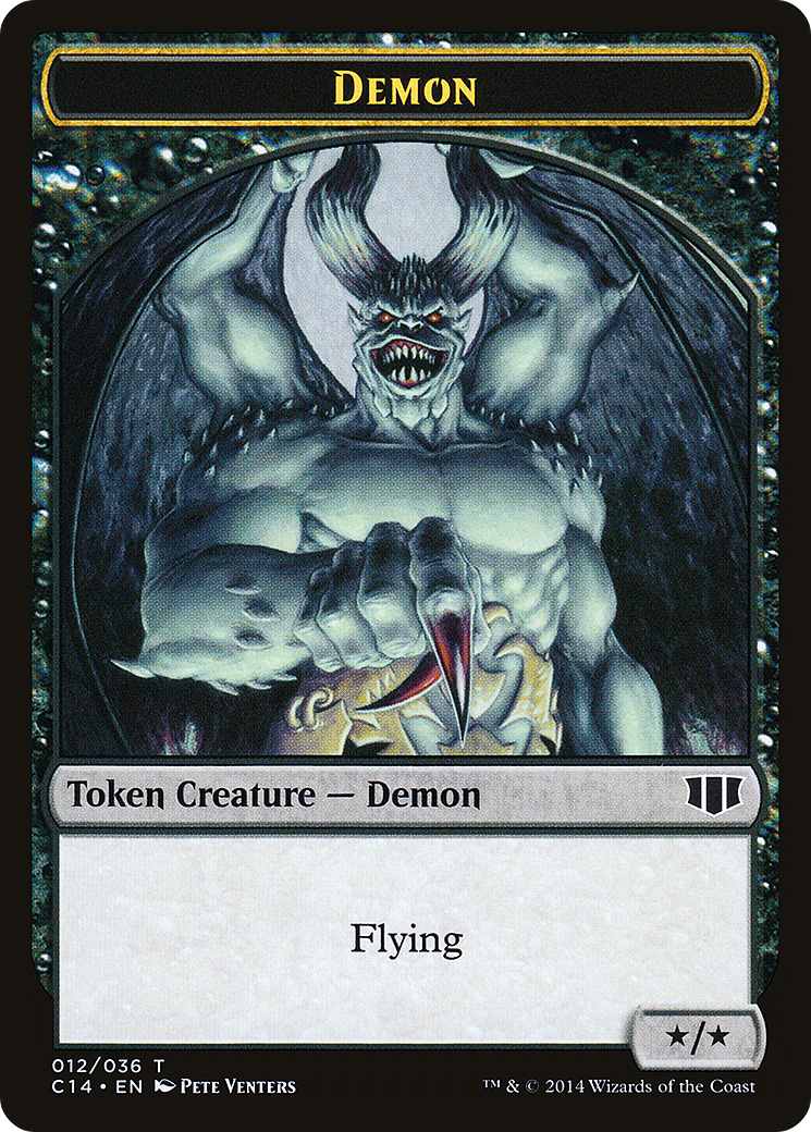 Image of Demon (*/*) // Zombie (Black) Double-sided Token (C14-012) - Commander 2014 Tokens