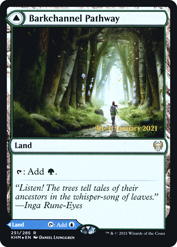 Image of Barkchannel Pathway (PRE-251S) - Kaldheim Promos Foil