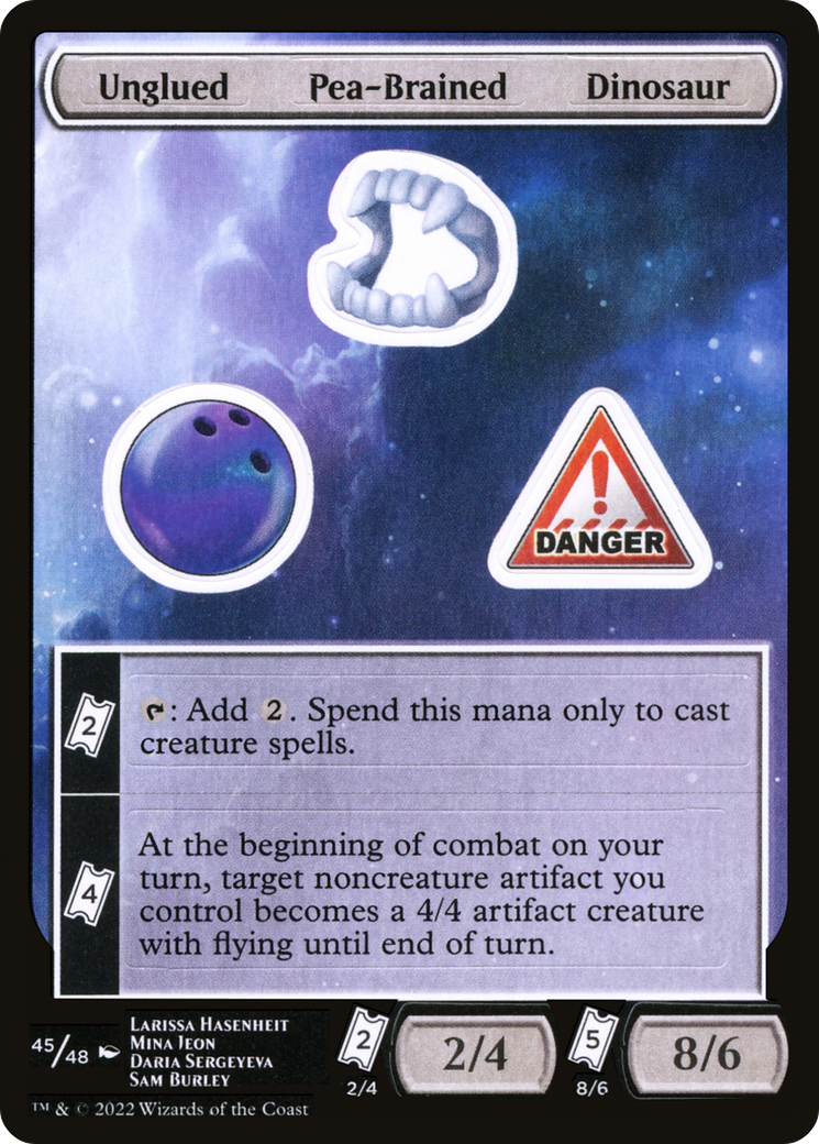 Image of Unglued Pea-Brained Dinosaur (UNF-045) - Unfinity Sticker Sheets