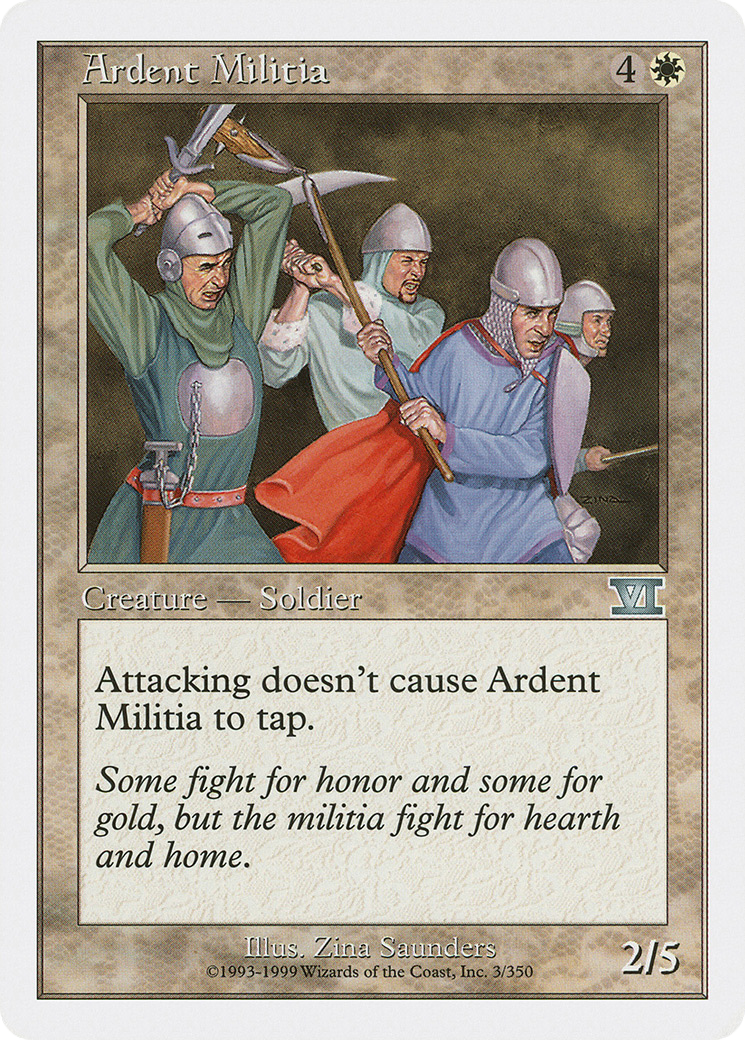 Image of Ardent Militia (6ED-003) - Classic Sixth Edition
