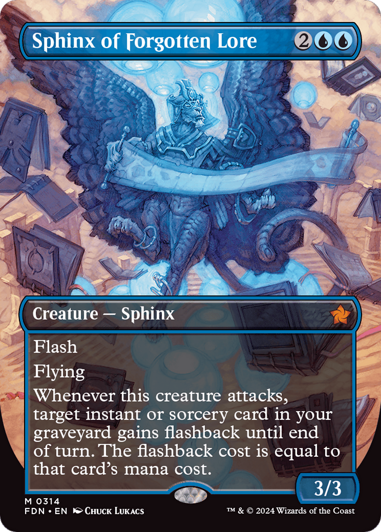 Image of Sphinx of Forgotten Lore (Borderless) (FDN-314) - Foundations (Borderless)