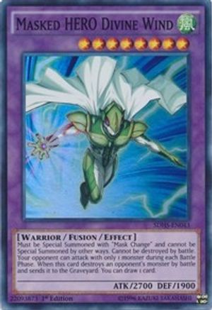 Image of Masked HERO Divine Wind (SDHS-EN043) - Structure Deck: HERO Strike Unlimited