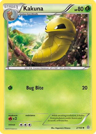 Image of Kakuna 002  - Reverse Holofoil XY  Primal Clash - Uncommon