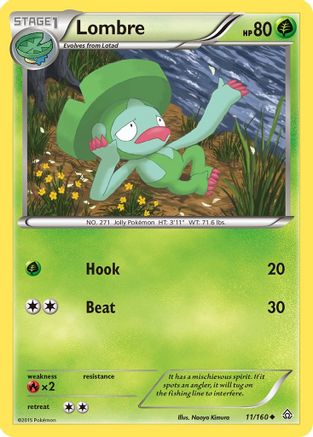 Image of Lombre 011/160  - Reverse Holofoil XY  Primal Clash - Uncommon