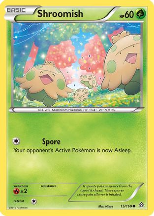 Image of Shroomish 015/160  - Reverse Holofoil XY  Primal Clash - Common