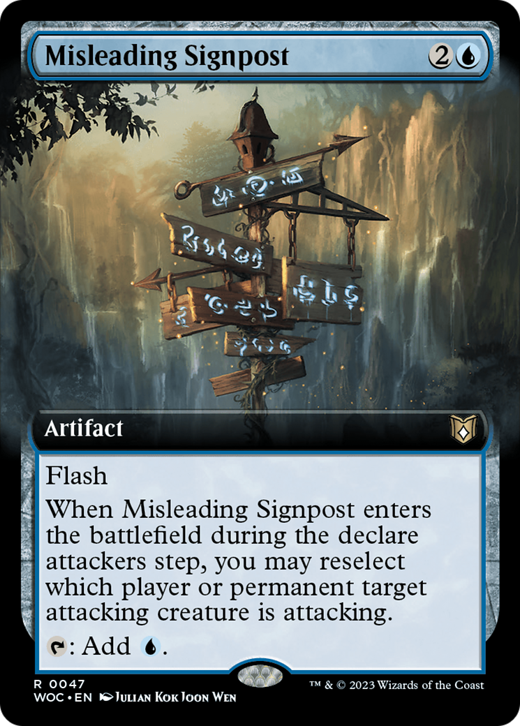 Image of Misleading Signpost (Extended Art) (WOC-047) - Wilds of Eldraine Commander: (Extended Art)