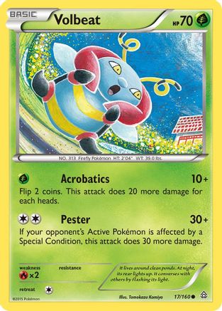 Image of Volbeat 017/160  - Reverse Holofoil XY  Primal Clash - Common