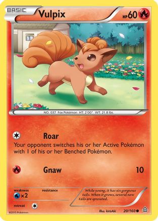 Image of Vulpix 020/160  - Reverse Holofoil XY  Primal Clash - Common