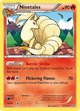 Image of Ninetales 021/160  - Reverse Holofoil XY  Primal Clash - Rare