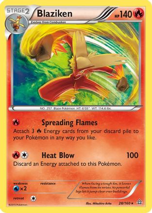 Image of Blaziken 028  - Reverse Holofoil XY  Primal Clash - Holo Rare
