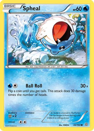 Image of Spheal (45) 045/160  - Reverse Holofoil XY  Primal Clash - Common