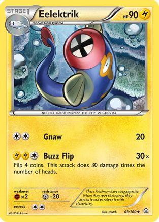 Image of Eelektrik 063  - Reverse Holofoil XY  Primal Clash - Uncommon