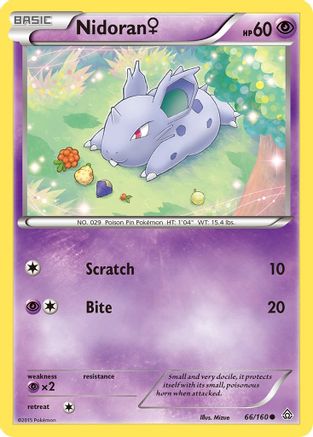 Image of Nidoran (F) 066/160  - Reverse Holofoil XY  Primal Clash - Common