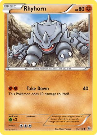 Image of Rhyhorn 074  XY  Primal Clash - Common