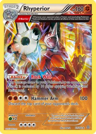 Image of Rhyperior (Omega) 077/160  - Reverse Holofoil XY  Primal Clash - Holo Rare
