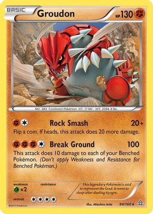 Image of Groudon 084/160  - Reverse Holofoil XY  Primal Clash - Rare