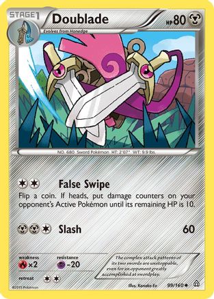 Image of Doublade 099/160  - Reverse Holofoil XY  Primal Clash - Uncommon