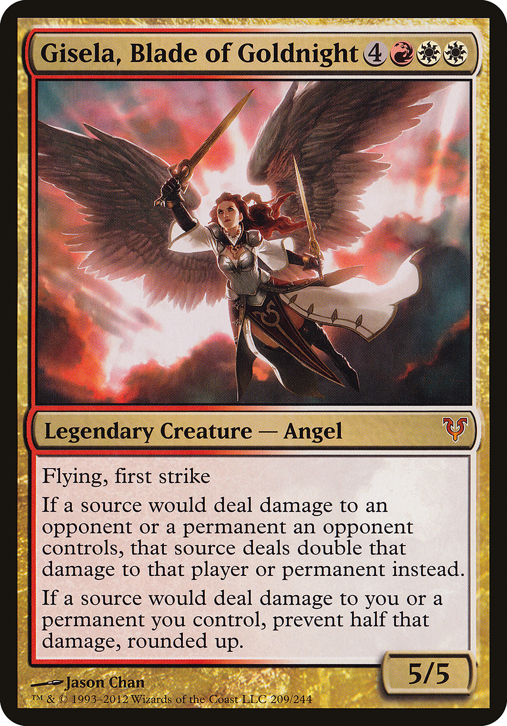 Image of Gisela, Blade of Goldnight (Avacyn Restored) (OVER-209) - Open the Helvault Foil