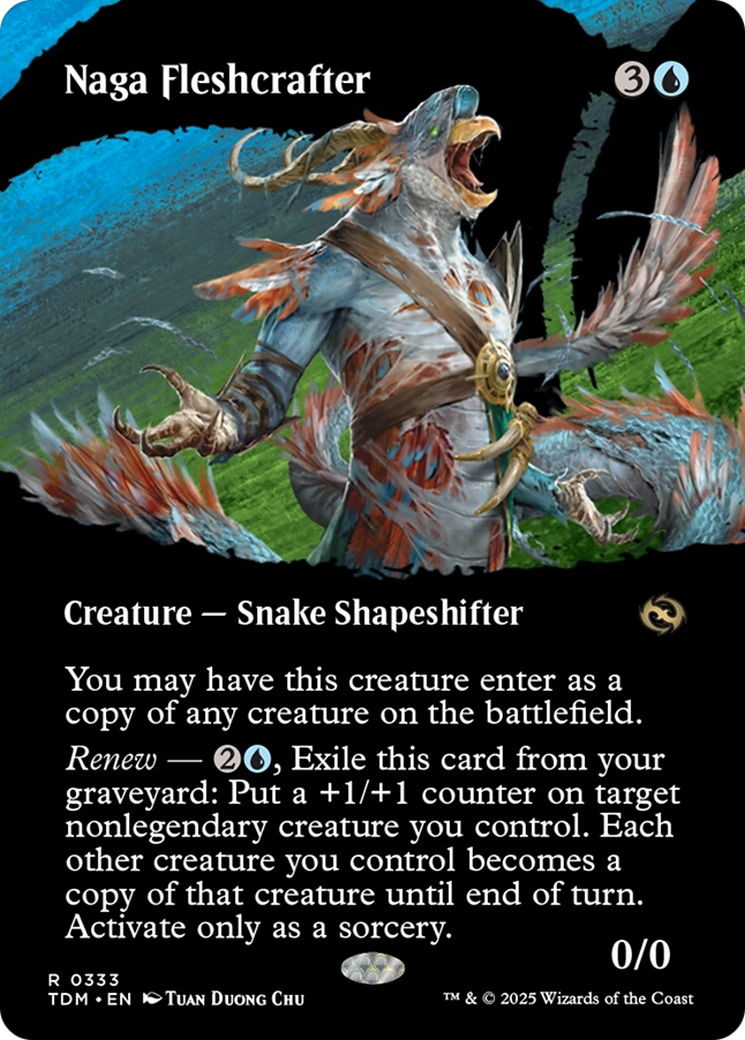 Image of Naga Fleshcrafter (Borderless) (TDM-333) - Tarkir: Dragonstorm: (Showcase) (Borderless)