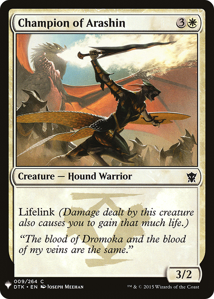 Image of Champion of Arashin (LIST-009) - The List