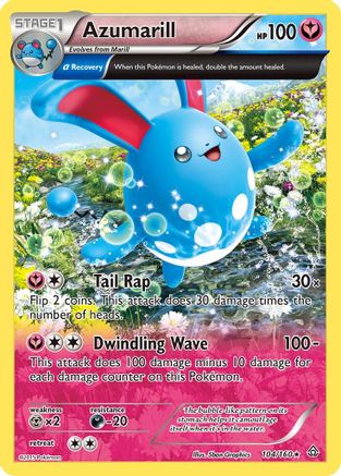 Image of Azumarill (Alpha) 104/160  - Reverse Holofoil XY  Primal Clash - Holo Rare