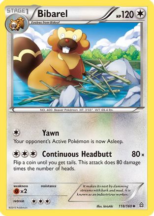 Image of Bibarel 118/160  - Reverse Holofoil XY  Primal Clash - Uncommon