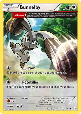 Image of Bunnelby (Omega) 121/160  - Reverse Holofoil XY  Primal Clash - Uncommon
