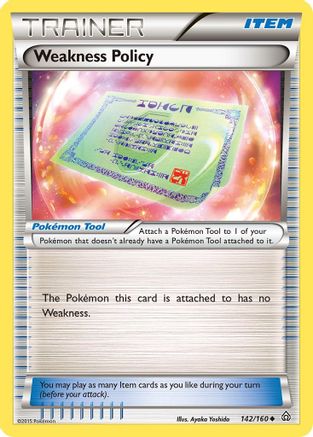 Image of Weakness Policy 142  - Reverse Holofoil XY  Primal Clash - Uncommon