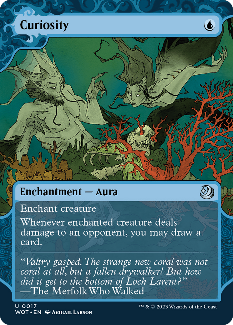 Image of Curiosity (WOT-017) - Wilds of Eldraine: Enchanting Tales: (Showcase) (Borderless) Foil