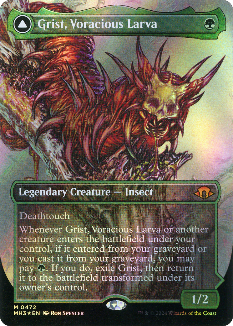 Image of Grist, Voracious Larva (Borderless) (Textured Foil) (MH3-472) - Modern Horizons 3 (Borderless) Foil
