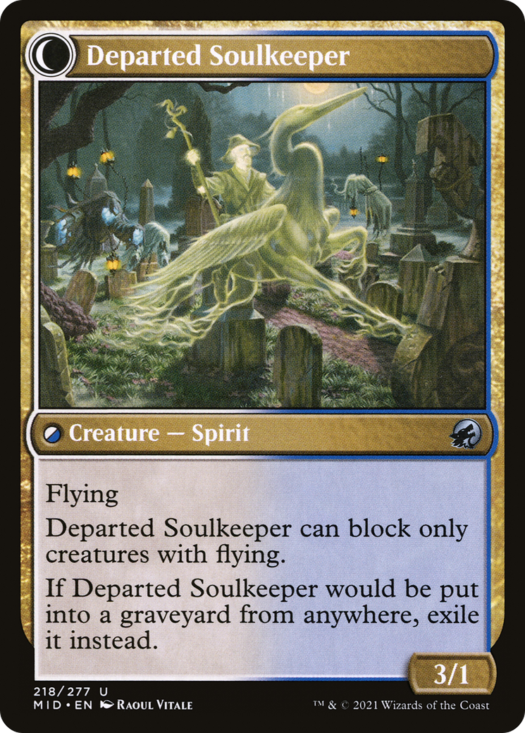 Image of Devoted Grafkeeper (MID-218) - Innistrad: Midnight Hunt: (Double Faced Transform) Foil