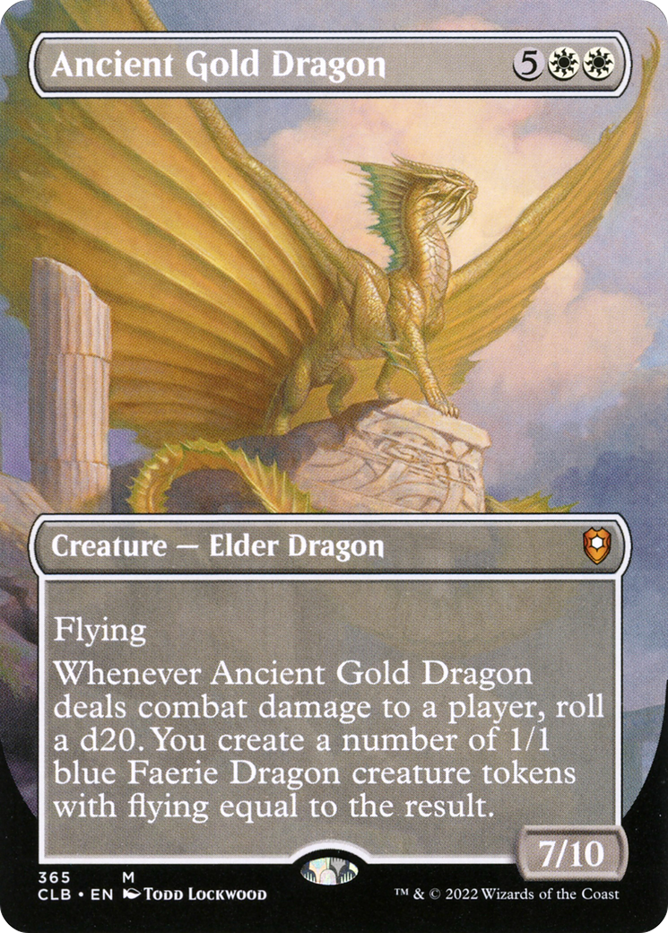 Image of Ancient Gold Dragon (Borderless) (CLB-365) - Commander Legends: Battle for Baldur's Gate (Borderless) Foil