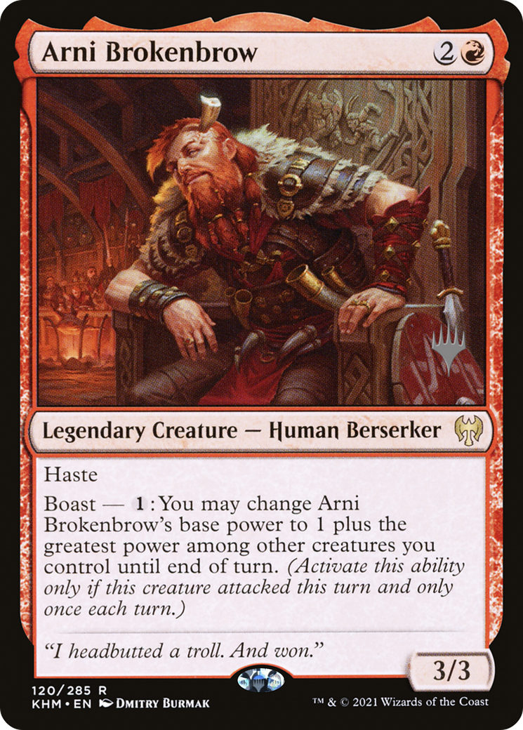 Image of Arni Brokenbrow (PPKHM-120P) - Kaldheim Promos Foil