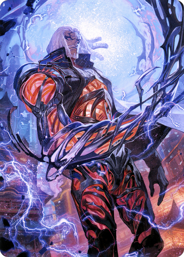 Image of Tezzeret, Betrayer of Flesh // Tezzeret, Betrayer of Flesh (ANEO-054) - Neon Dynasty Art Series (Borderless) Foil