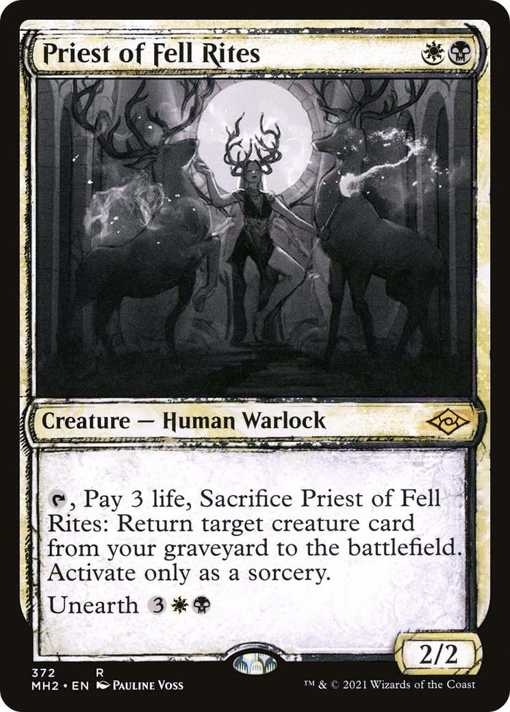 Image of Priest of Fell Rites (Showcase) (MH2-372) - Modern Horizons 2: (Showcase) Foil