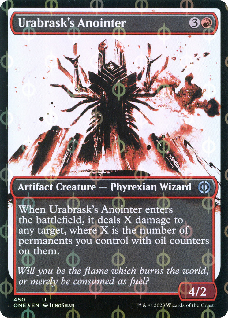Image of Urabrask's Anointer (Showcase) (Step-and-Compleat Foil) (ONE-450) - Phyrexia: All Will Be One: (Showcase) Foil