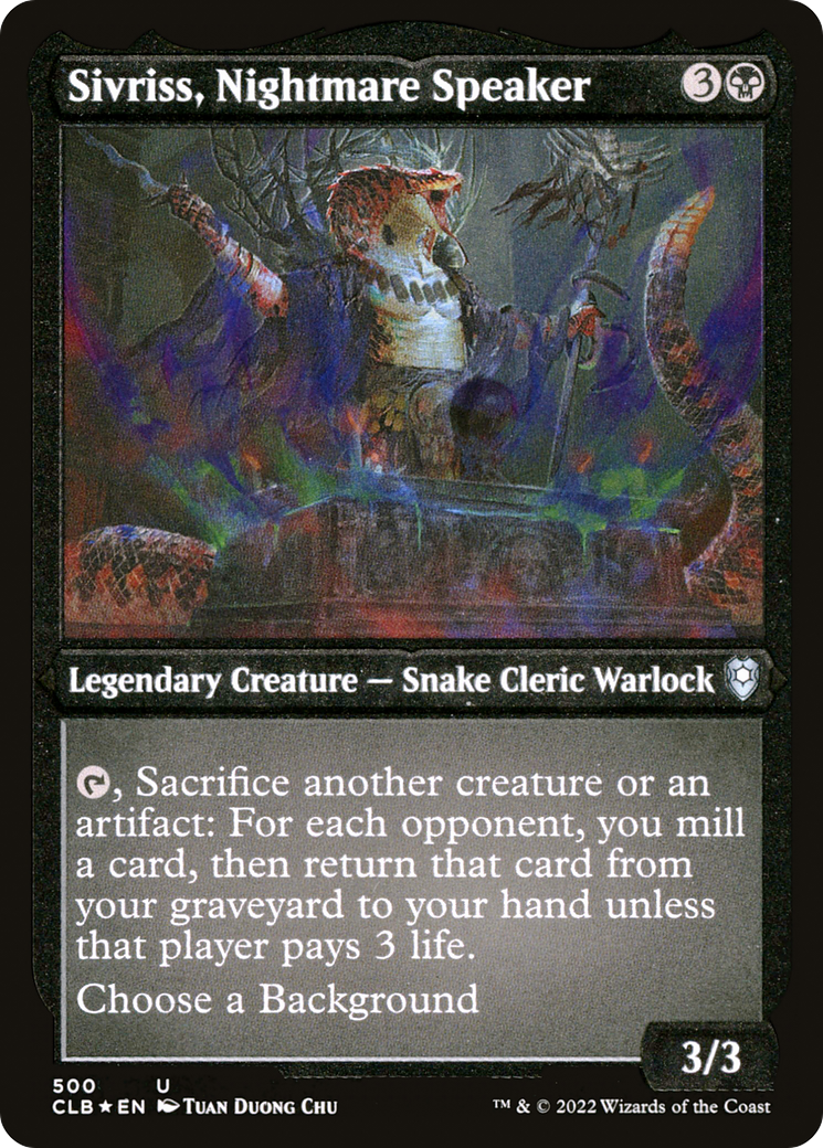 Image of Sivriss, Nightmare Speaker (CLB-500) - Commander Legends: Battle for Baldur's Gate Etched Foil