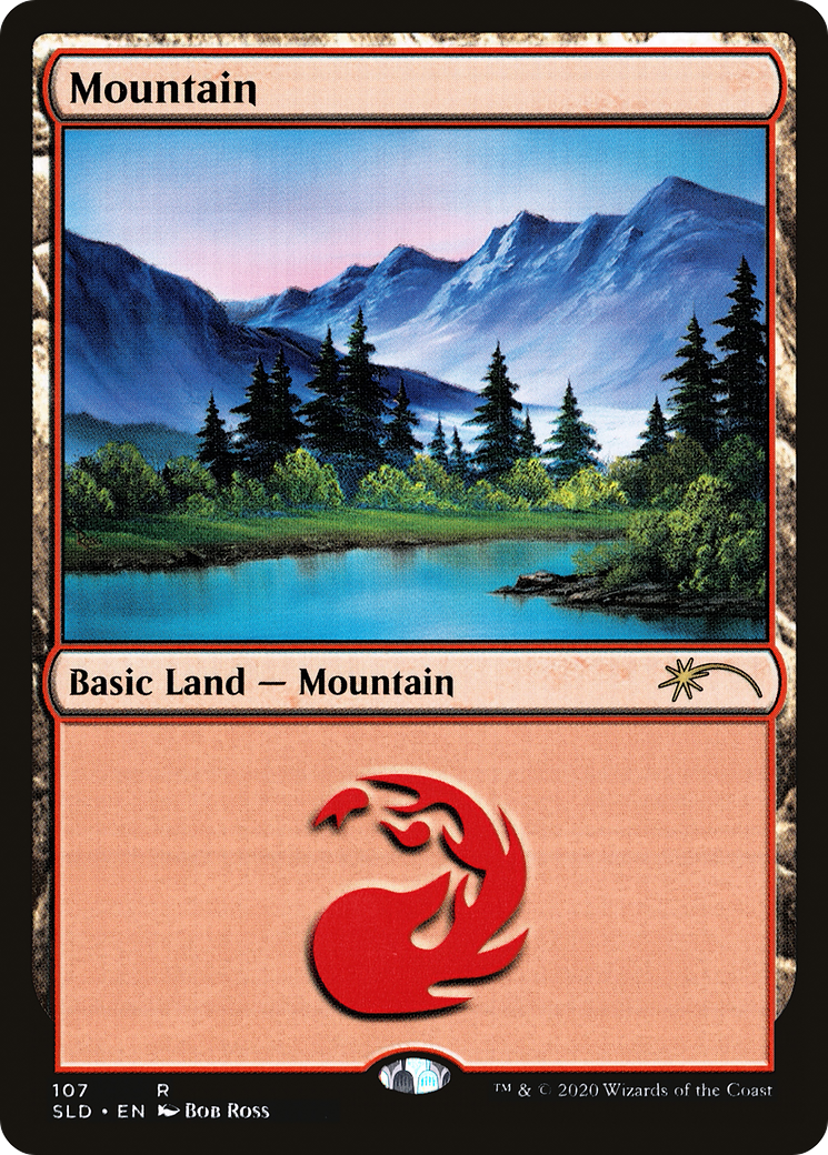 Image of Mountain (107) (Bob Ross) (SLD-107) - Secret Lair Drop