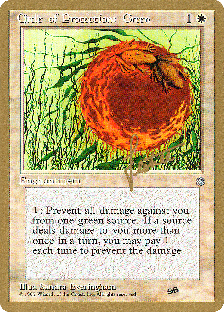 Image of Circle of Protection: Green - 1996 Bertrand Lestree (ICE) (SB) (WCD-) - Pro Tour Collector Set