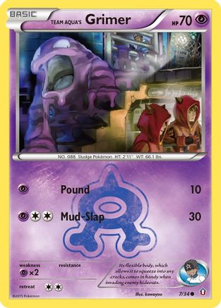 Image of Team Aqua's Grimer 007/34  - Reverse Holofoil Double Crisis - Common