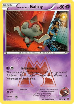 Image of Team Magma's Baltoy 010  - Reverse Holofoil Double Crisis - Common