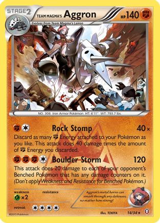 Image of Team Magma's Aggron 014/34  - Reverse Holofoil Double Crisis - Holo Rare