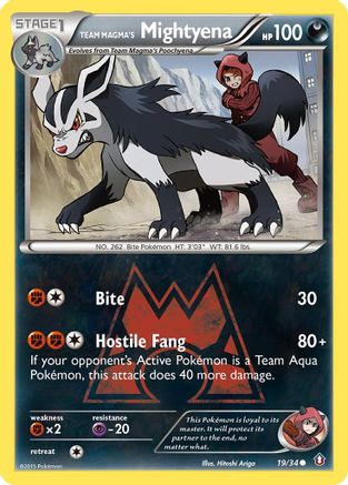 Image of Team Magma's Mightyena 019/34  - Reverse Holofoil Double Crisis - Common