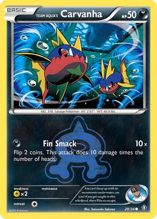 Image of Team Aqua's Carvanha 020/34  - Reverse Holofoil Double Crisis - Common