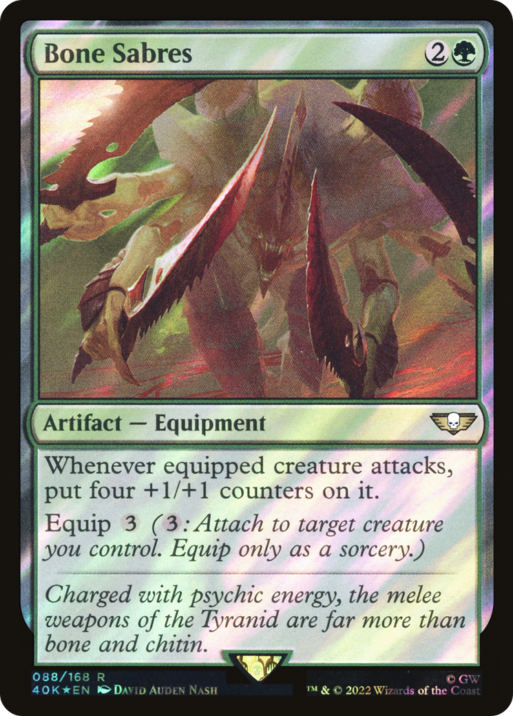 Image of Bone Sabres (Surge Foil) (40K-088) - Warhammer 40,000 Commander Foil
