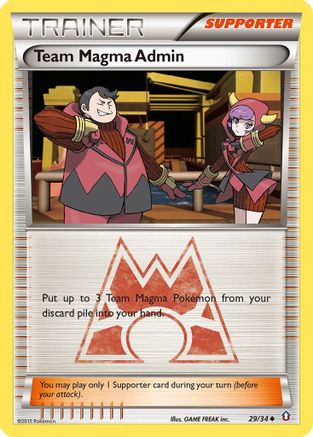Image of Team Magma Admin 029/34  - Reverse Holofoil Double Crisis - Uncommon