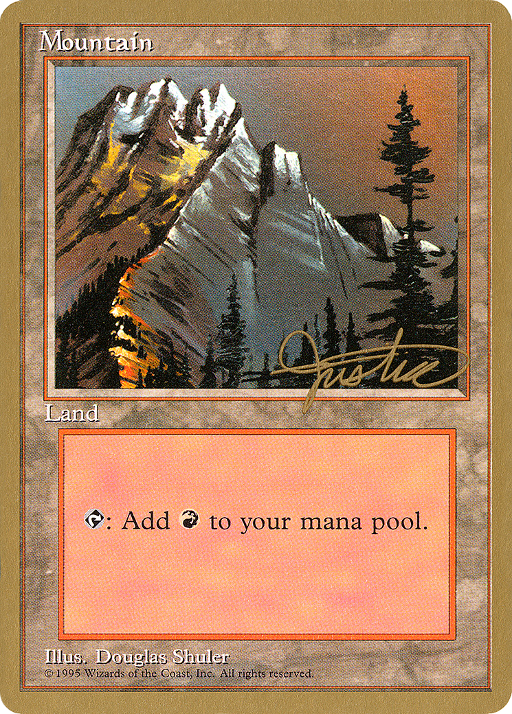 Image of Mountain (A) - 1996 Mark Justice (4ED) (WCD-) - Pro Tour Collector Set